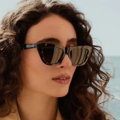 Isabel Bernard La Villette Roselin bruin tortoise cat eye zonnebril met bruine glazen Best Sale