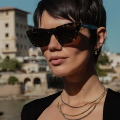 Isabel Bernard La Villette Roselin bruin tortoise cat eye zonnebril met bruine glazen Best Sale
