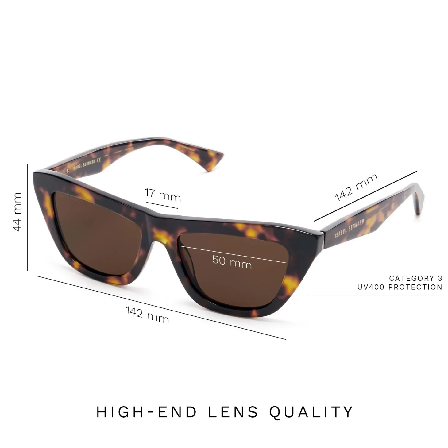 Isabel Bernard La Villette Roselin bruin tortoise cat eye zonnebril met bruine glazen Best Sale