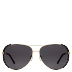 Isabel Bernard La Villette Roxanne goudkleurige aviator zonnebril met zwarte glazen Outlet