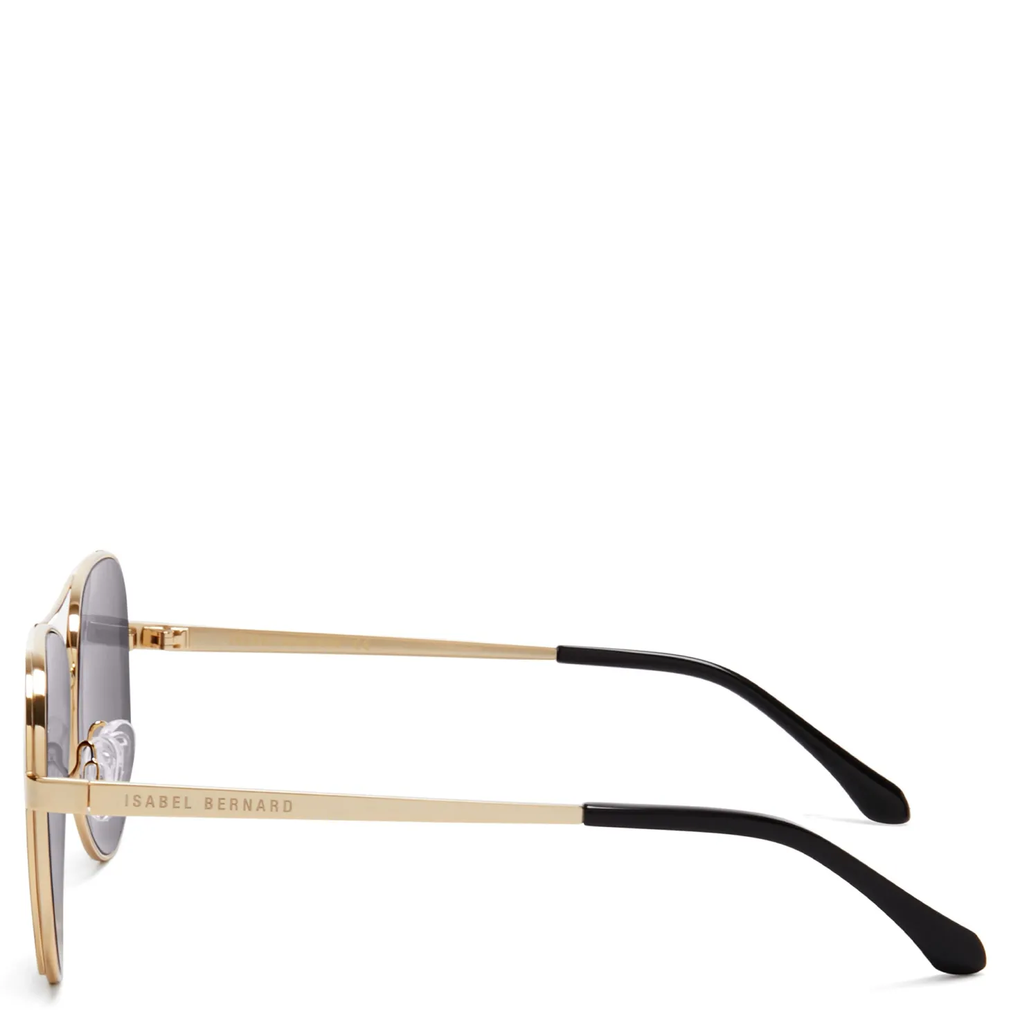 Isabel Bernard La Villette Roxanne goudkleurige aviator zonnebril met zwarte glazen Outlet