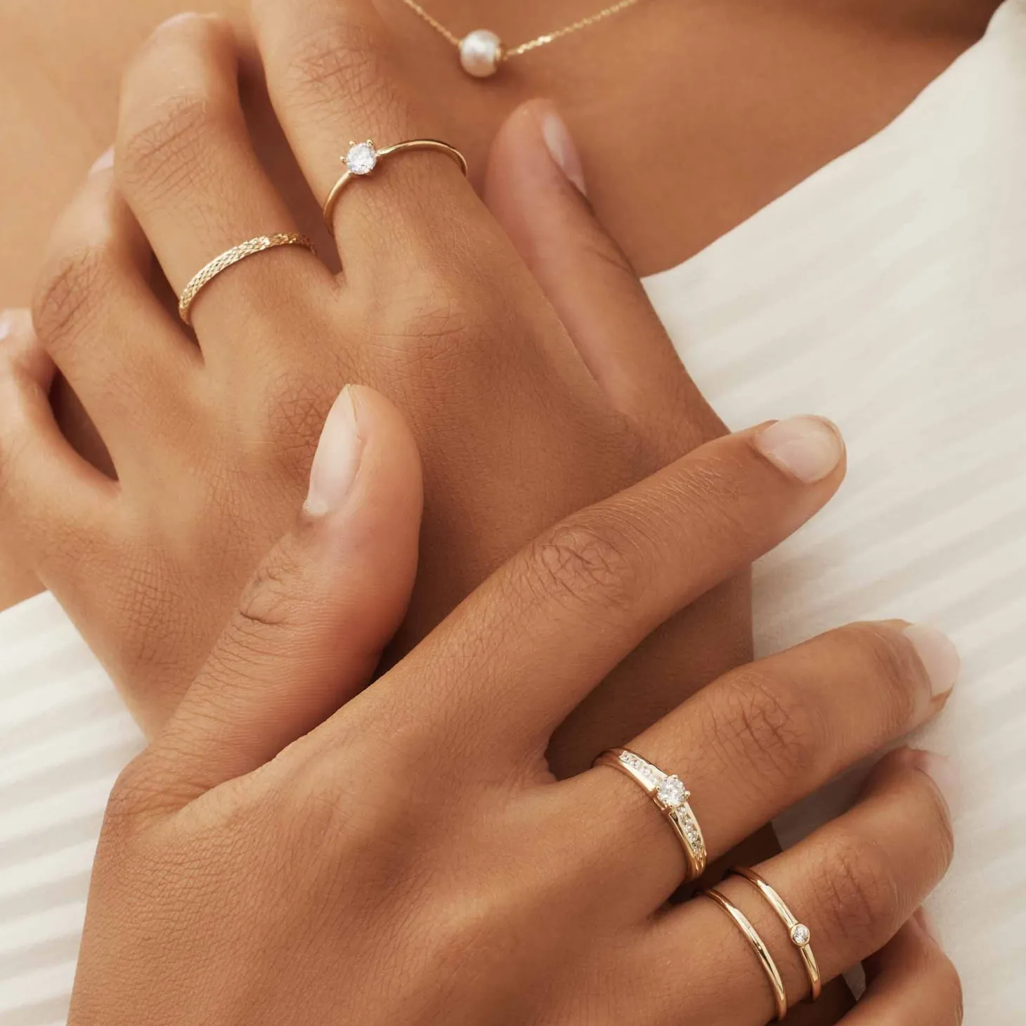 Isabel Bernard Le Marais Abelle 14 karaat gouden ring met zirkonia steen Clearance