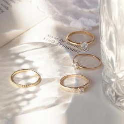 Isabel Bernard Le Marais Abelle 14 karaat gouden ring met zirkonia steen Clearance