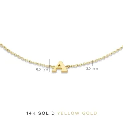 Isabel Bernard Le Marais Rachel 14 karaat gouden initial armband met letter Clearance
