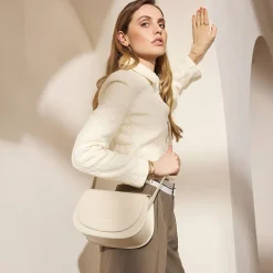 Isabel Bernard Montmartre Madelon crème leren crossbody tas van natuurleer Flash Sale