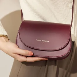 Isabel Bernard Montmartre Manon bordeaux rode leren crossbody tas van natuurleer Fashion