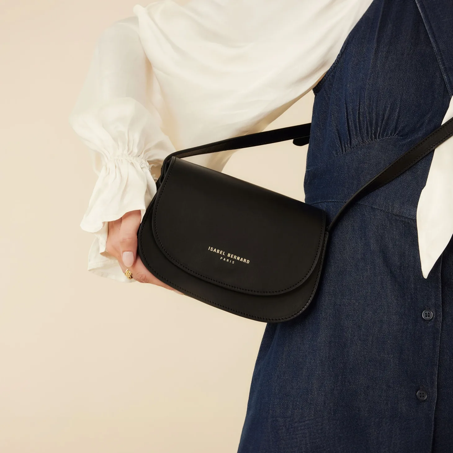 Isabel Bernard Montmartre Manon zwarte leren crossbody tas van natuurleer Store