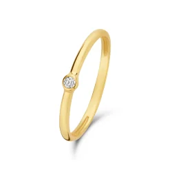 Isabel Bernard Rivoli Aélys 14 karaat gouden stacking ring met zirkonia steentje Clearance