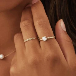 Isabel Bernard Rivoli Laura 14 karaat gouden ring met diamond cut Best Sale
