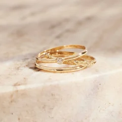 Isabel Bernard Rivoli Laura 14 karaat gouden ring met diamond cut Best Sale