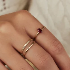 Isabel Bernard Rivoli Laura 14 karaat gouden ring met diamond cut Sale