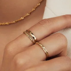 Isabel Bernard Rivoli Laura 14 karaat gouden ring met diamond cut Flash Sale