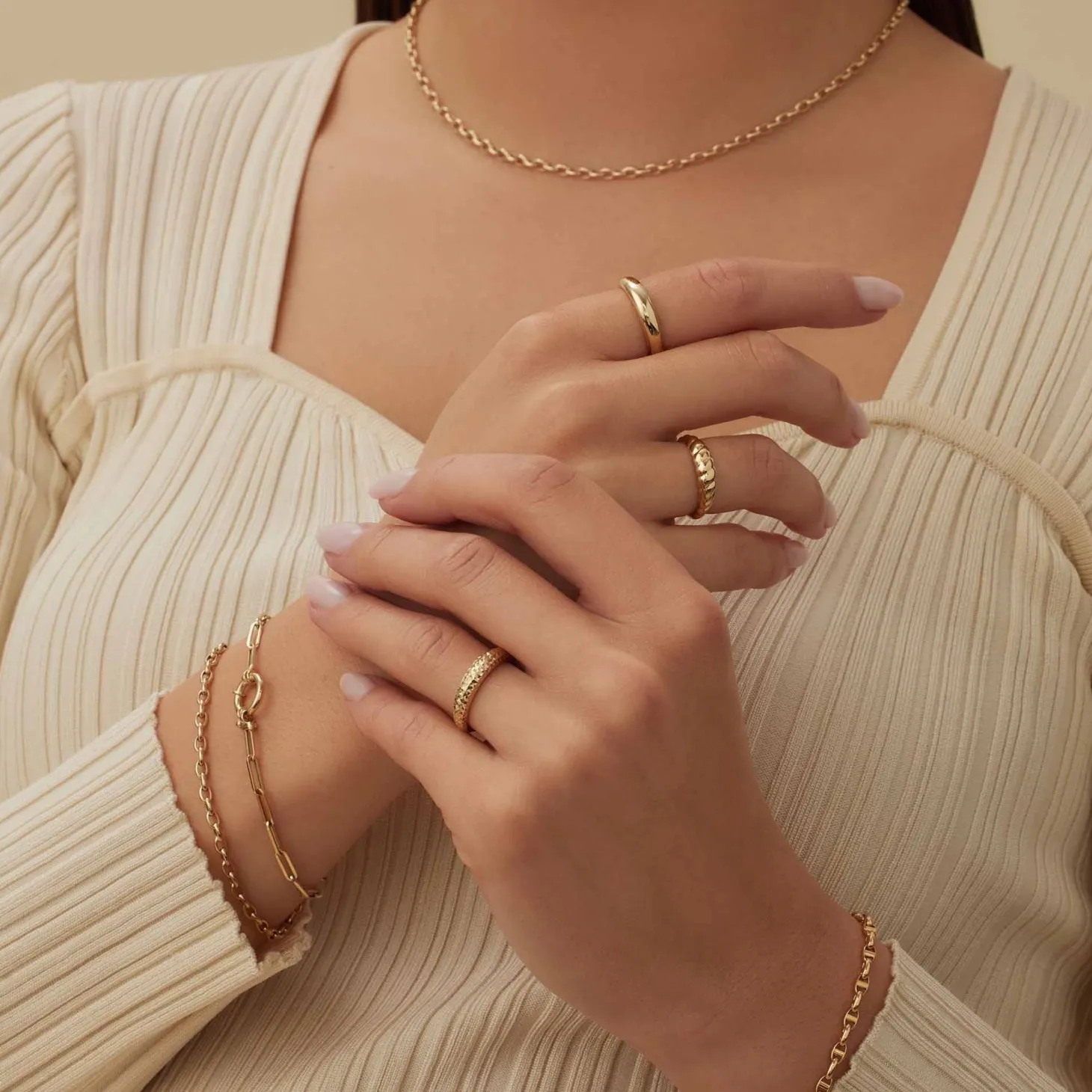 Isabel Bernard Rivoli Laura 14 karaat gouden ring met diamond cut Store