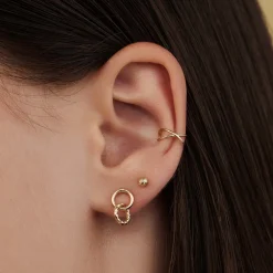 Isabel Bernard Rivoli Lisan 14 karaat gouden oorhangers met twist Flash Sale
