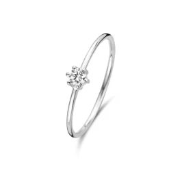 Isabel Bernard Saint Germain Abelle 14 karaat witgouden ring met zirkonia steentje Shop