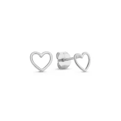 Isabel Bernard Saint Germain Amore 14 karaat witgouden oorknoppen met hartje Shop