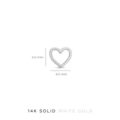 Isabel Bernard Saint Germain Amore 14 karaat witgouden oorknoppen met hartje Shop