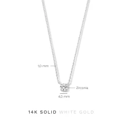 Isabel Bernard Saint Germain Garance 14 karaat witgouden collier met zirkonia steentje Cheap