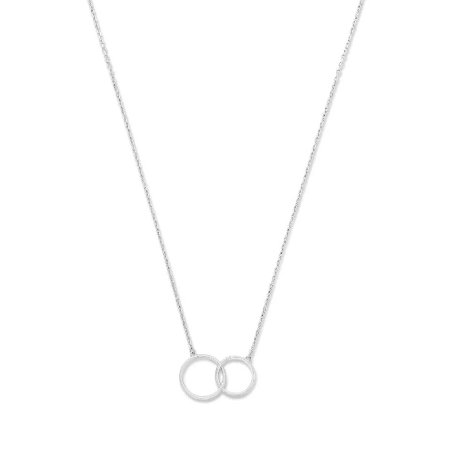 Isabel Bernard Saint Germain Loulou 14 karaat witgouden collier met twee ringetjes Hot