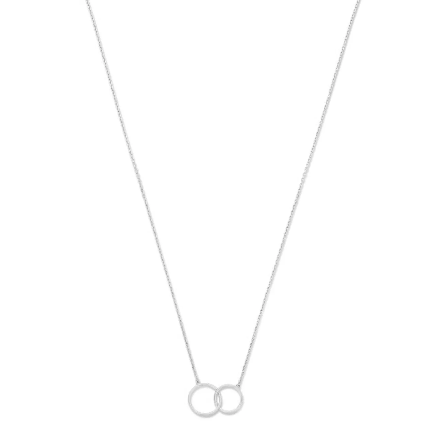 Isabel Bernard Saint Germain Loulou 14 karaat witgouden collier met twee ringetjes Hot