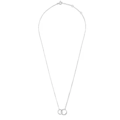 Isabel Bernard Saint Germain Loulou 14 karaat witgouden collier met twee ringetjes Hot