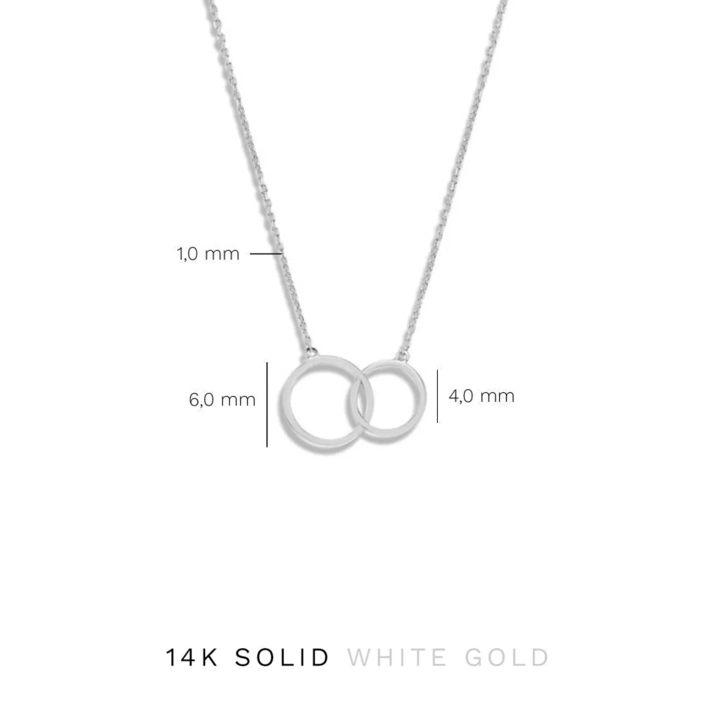 Isabel Bernard Saint Germain Loulou 14 karaat witgouden collier met twee ringetjes Hot