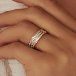 Isabel Bernard Saint Germain Merle 14 karaat witgouden ring met zirkonia Discount