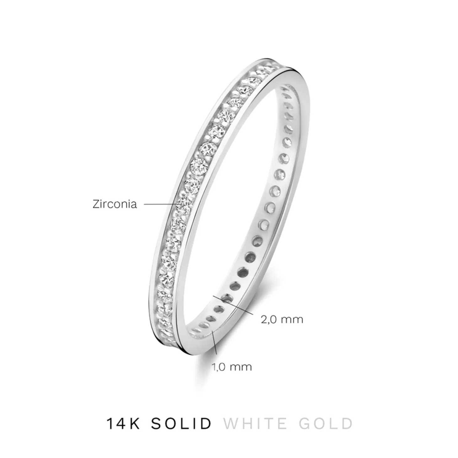 Isabel Bernard Saint Germain Merle 14 karaat witgouden ring met zirkonia Discount