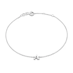 Isabel Bernard Saint Germain Rachel 14 karaat witgouden initial armband met letter Best