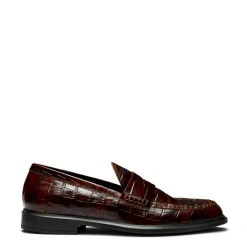 Isabel Bernard Vendôme Blandine croco bruine loafers van kalfsleer Store