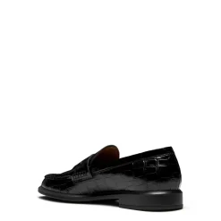 Isabel Bernard Vendôme Blandine croco zwarte leren loafers van kalfsleer Store