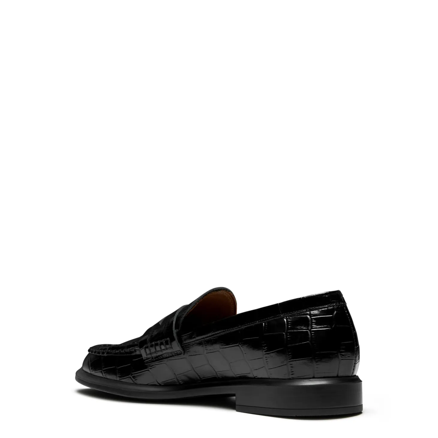 Isabel Bernard Vendôme Blandine croco zwarte leren loafers van kalfsleer Store