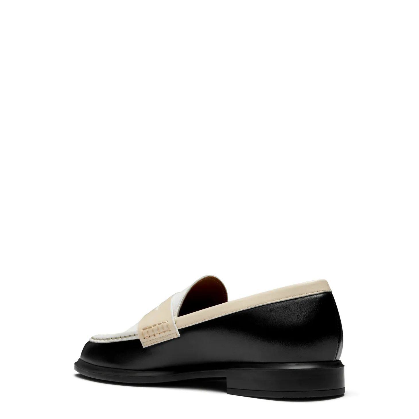Isabel Bernard Vendôme Blandine zwart en wit leren loafers van kalfsleer met witte details Best Sale
