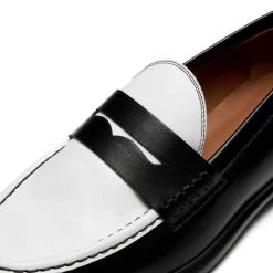 Isabel Bernard Vendôme Blandine zwart-wit leren loafers van kalfsleer Discount