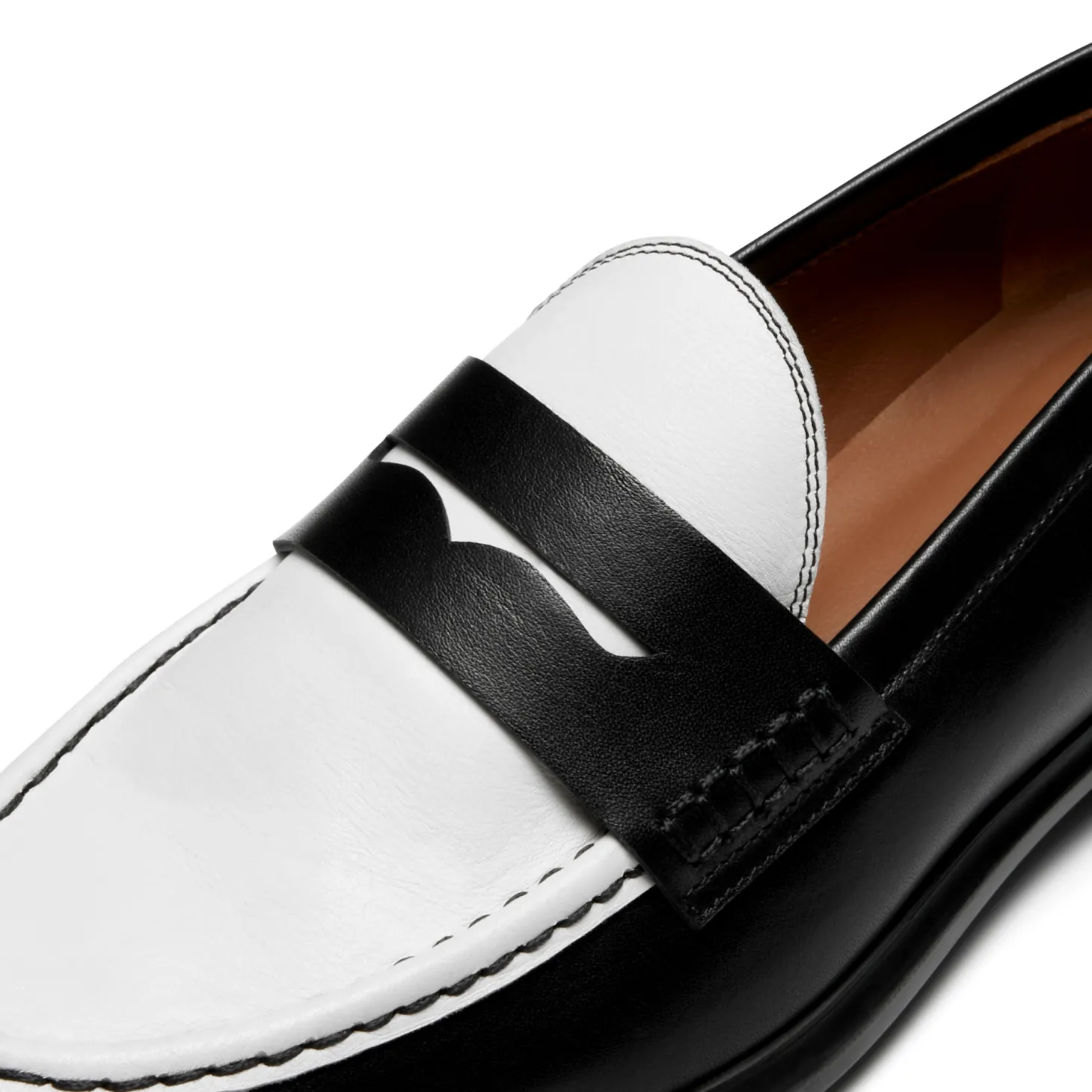 Isabel Bernard Vendôme Blandine zwart-wit leren loafers van kalfsleer Discount