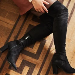 Isabel Bernard Vendôme Fem zwarte nylonstretch suède heels Best