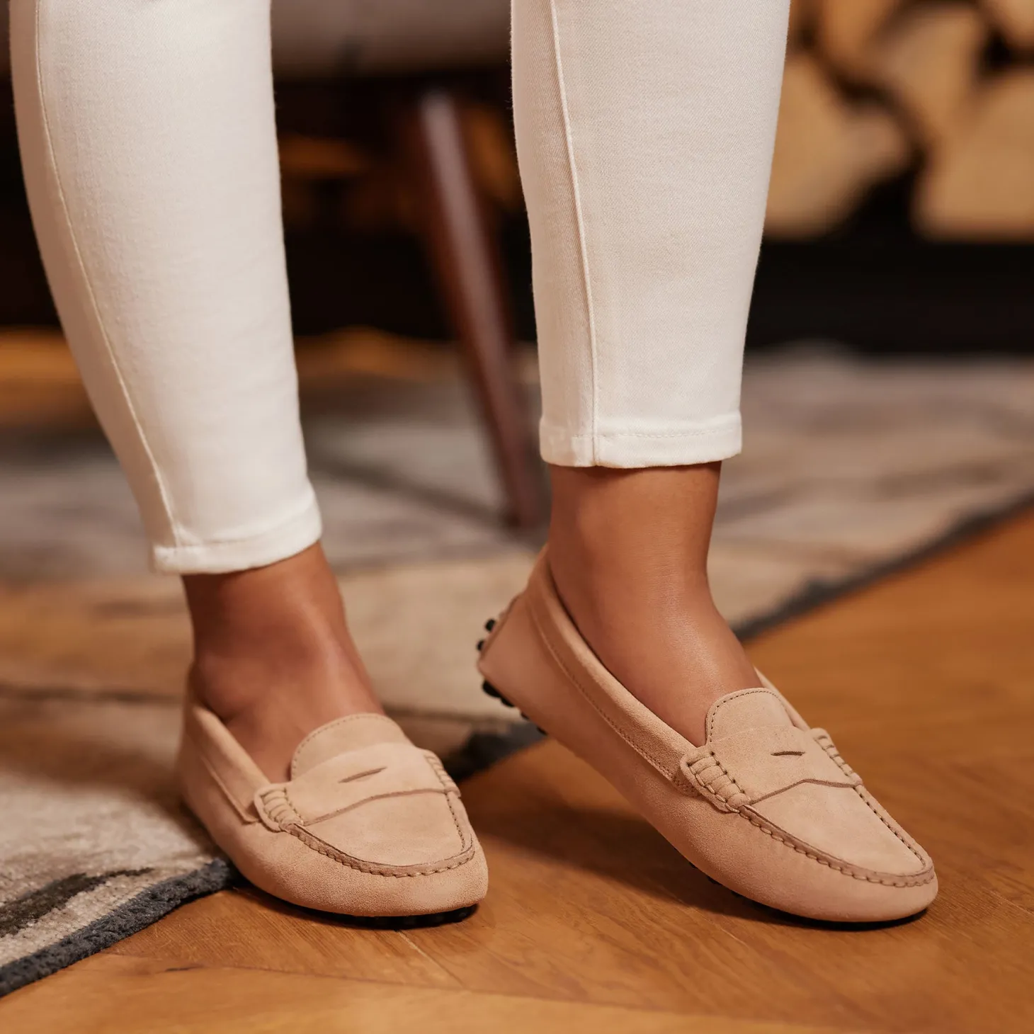 Isabel Bernard Vendôme Marie beige suède mocassins Cheap