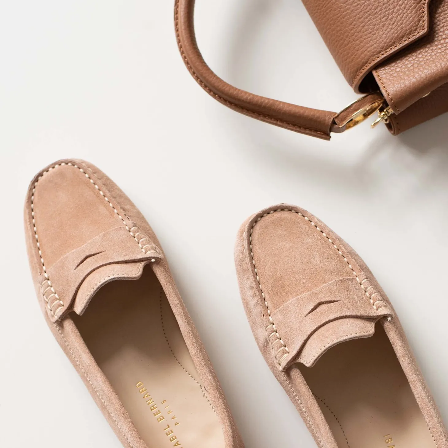 Isabel Bernard Vendôme Marie beige suède mocassins Cheap