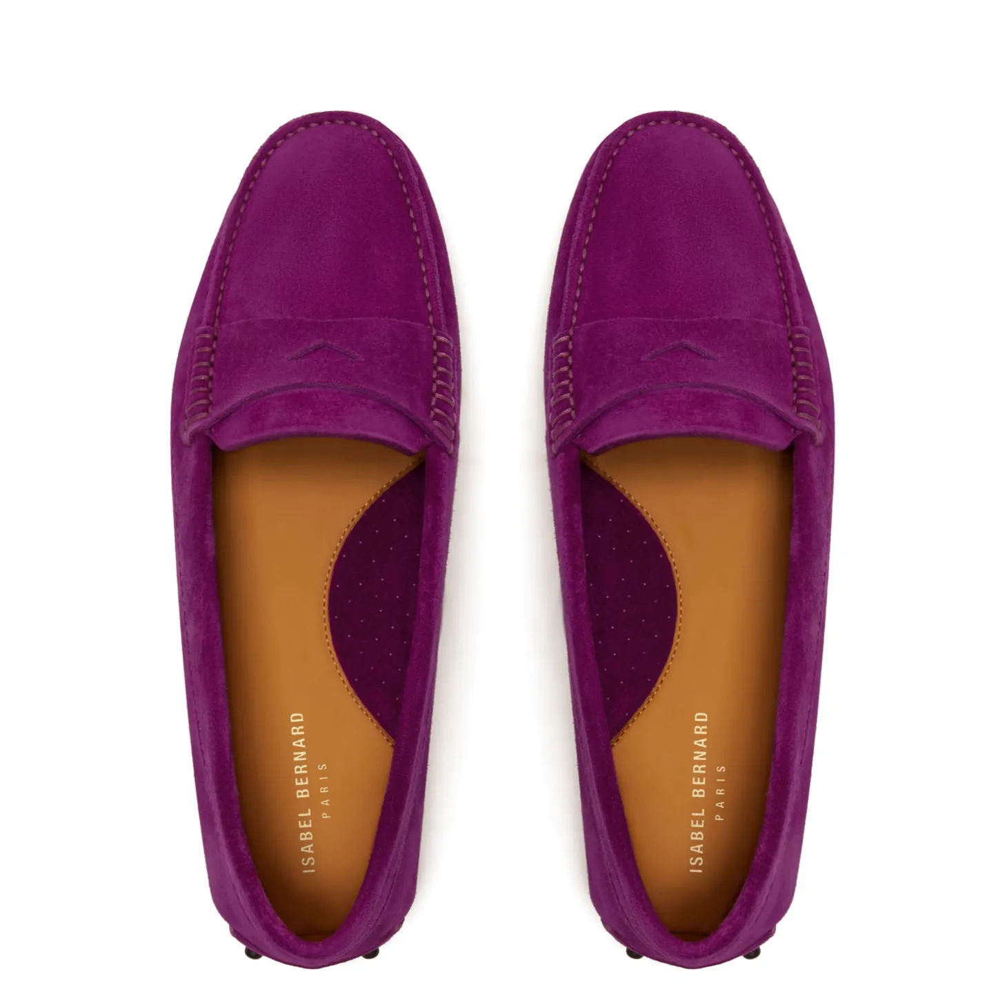 Isabel Bernard Vendôme Marie fuchsia suède mocassins Discount